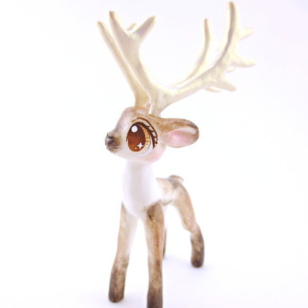 Donner - Big-Antlered Reindeer Figurine - Polymer Clay Christmas Animals