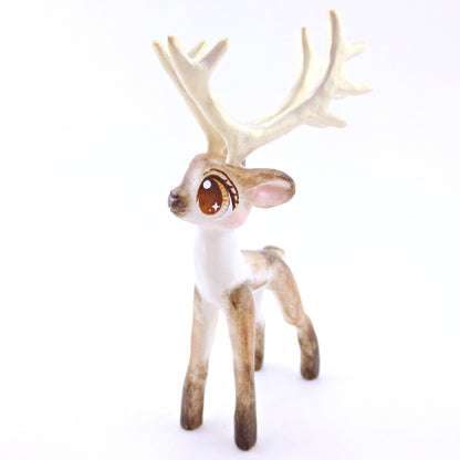 Donner - Big-Antlered Reindeer Figurine - Polymer Clay Christmas Animals