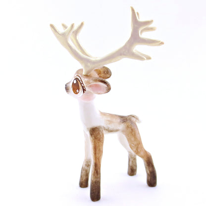 Donner - Big-Antlered Reindeer Figurine - Polymer Clay Christmas Animals