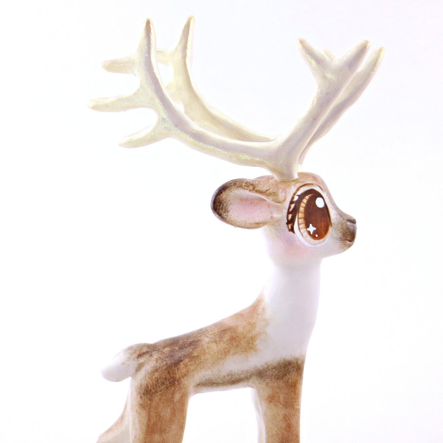 Donner - Big-Antlered Reindeer Figurine - Polymer Clay Christmas Animals