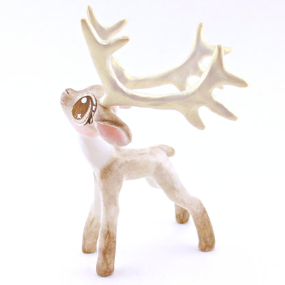 Blitzen - Big-Antlered Reindeer Figurine - Polymer Clay Christmas Animals