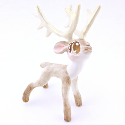 Blitzen - Big-Antlered Reindeer Figurine - Polymer Clay Christmas Animals