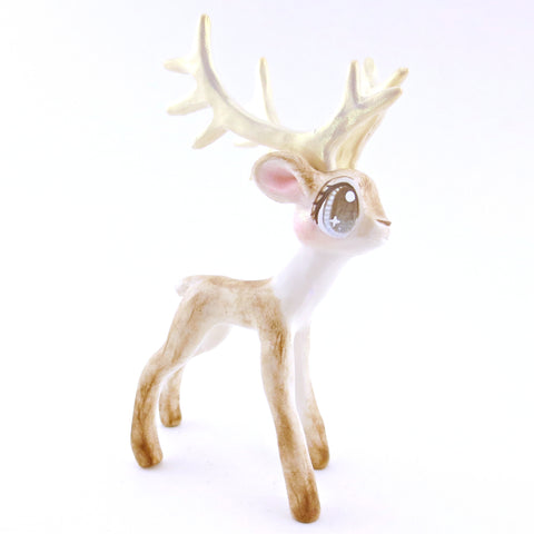 Vixen - Big-Antlered Reindeer Figurine - Polymer Clay Christmas Animals