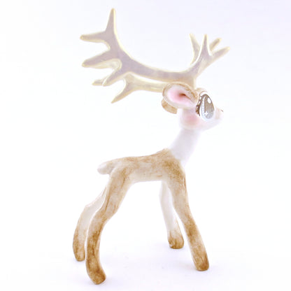 Vixen - Big-Antlered Reindeer Figurine - Polymer Clay Christmas Animals