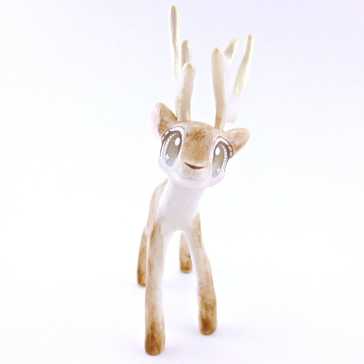 Vixen - Big-Antlered Reindeer Figurine - Polymer Clay Christmas Animals