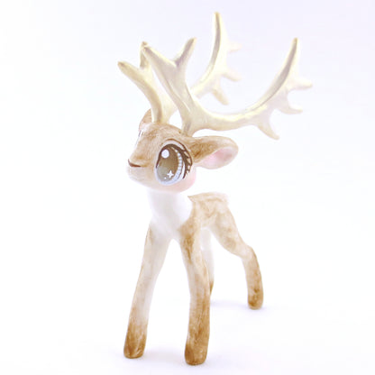 Vixen - Big-Antlered Reindeer Figurine - Polymer Clay Christmas Animals