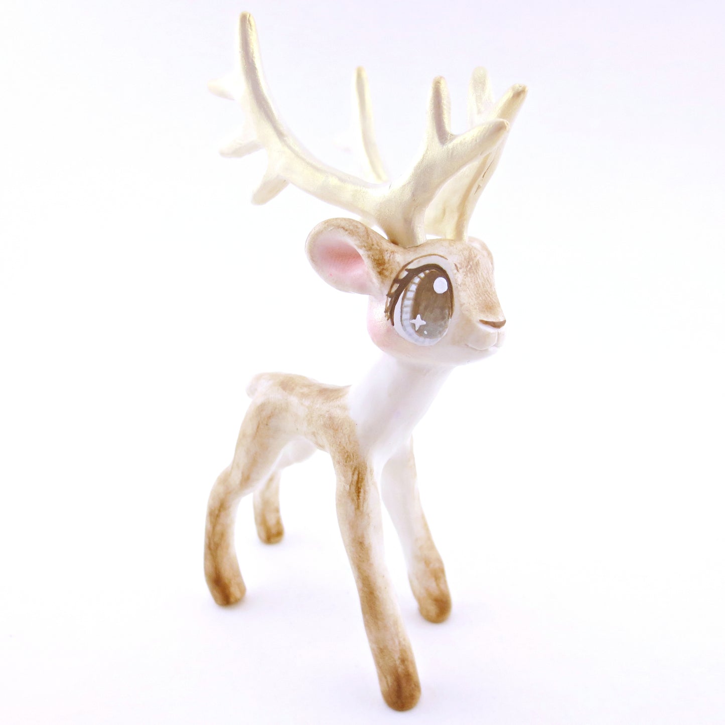 Vixen - Big-Antlered Reindeer Figurine - Polymer Clay Christmas Animals