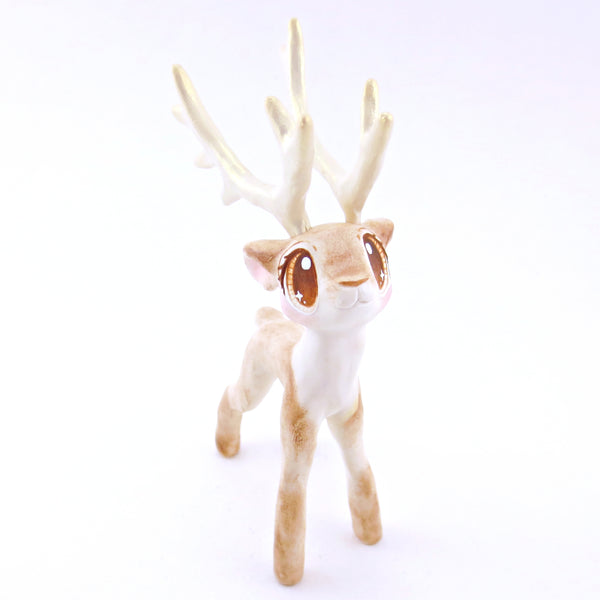 Dancer - Big-Antlered Reindeer Figurine - Polymer Clay Christmas Animals