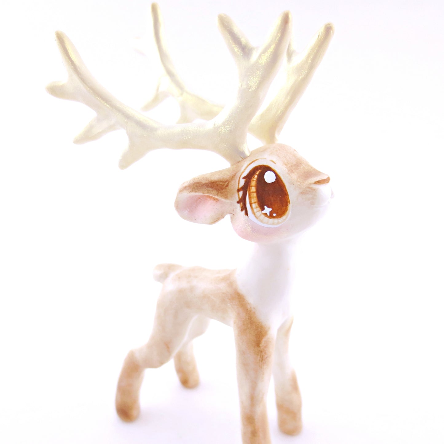 Dancer - Big-Antlered Reindeer Figurine - Polymer Clay Christmas Animals