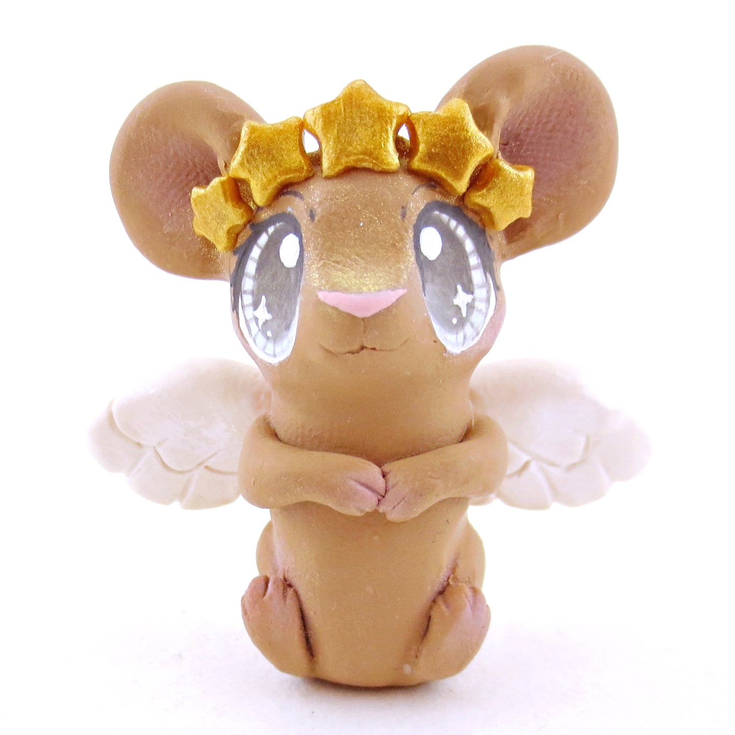 Angel Mouse Figurine - Polymer Clay Christmas Animals