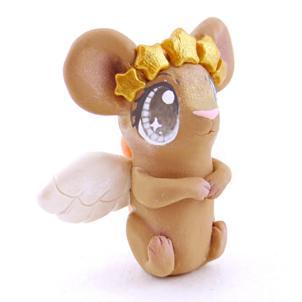 Angel Mouse Figurine - Polymer Clay Christmas Animals