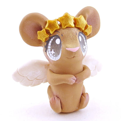 Angel Mouse Figurine - Polymer Clay Christmas Animals