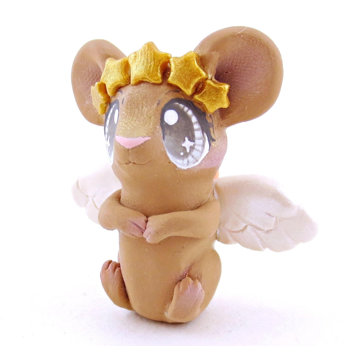 Angel Mouse Figurine - Polymer Clay Christmas Animals