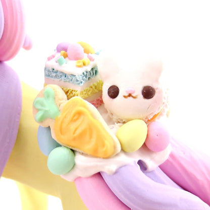 Easter Dessert Unicorn Figurine - Polymer Clay Spring and Easter Animals