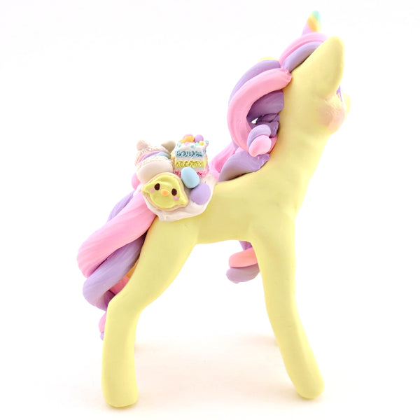 Easter Dessert Unicorn Figurine - Polymer Clay Spring and Easter Animals
