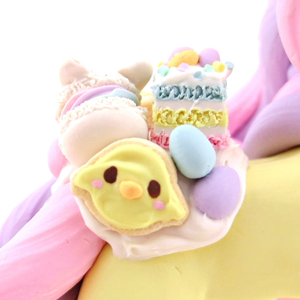 Easter Dessert Unicorn Figurine - Polymer Clay Spring and Easter Animals