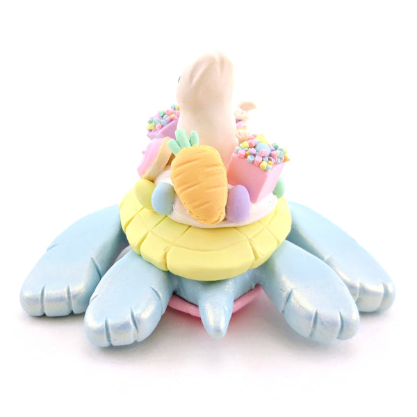 Blue Easter Dessert Turtle Figurine - Polymer Clay Spring and Easter Animals