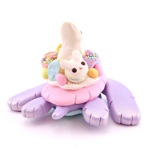 Purple Easter Dessert Turtle Figurine - Polymer Clay Spring and Easter Animals