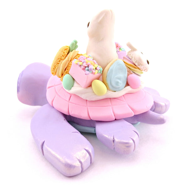 Purple Easter Dessert Turtle Figurine - Polymer Clay Spring and Easter Animals