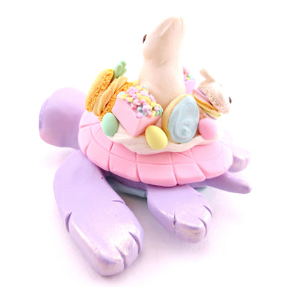 Purple Easter Dessert Turtle Figurine - Polymer Clay Spring and Easter Animals