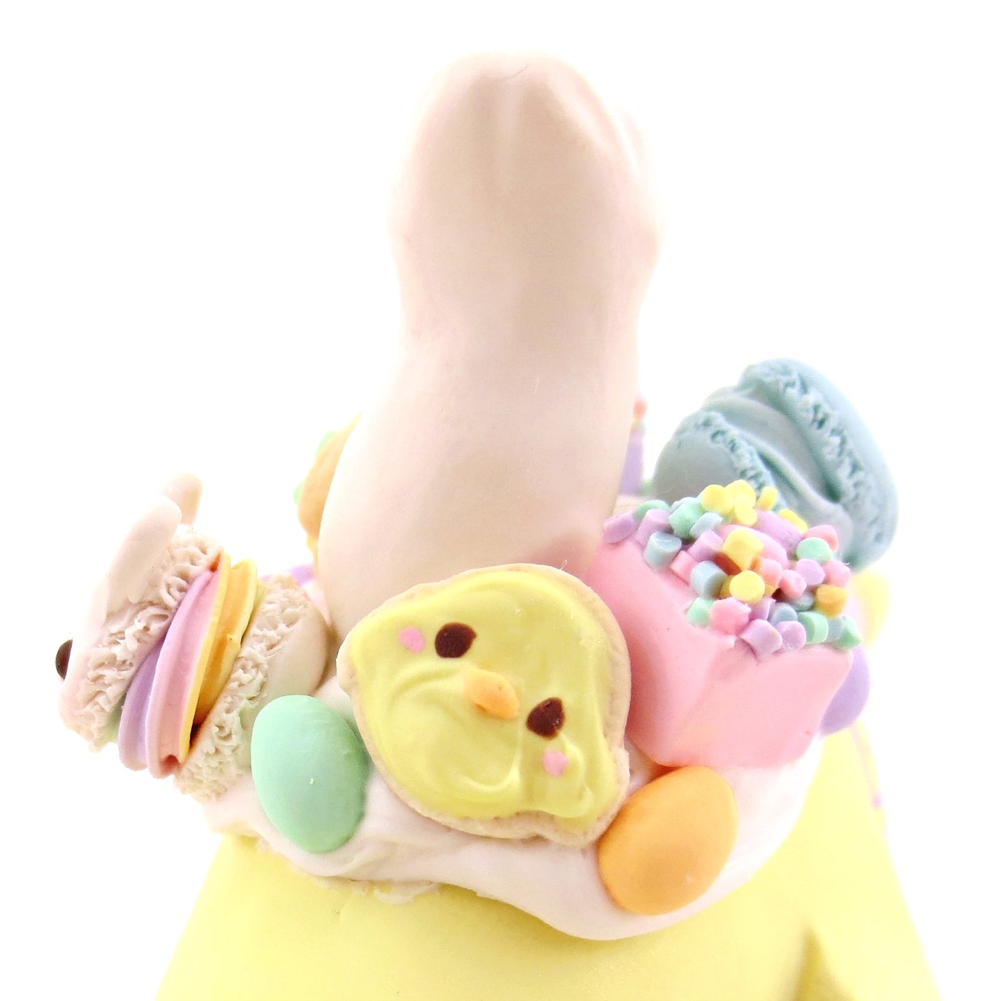 Yellow Easter Dessert Narwhal Figurine - Polymer Clay Spring and Easter Animals