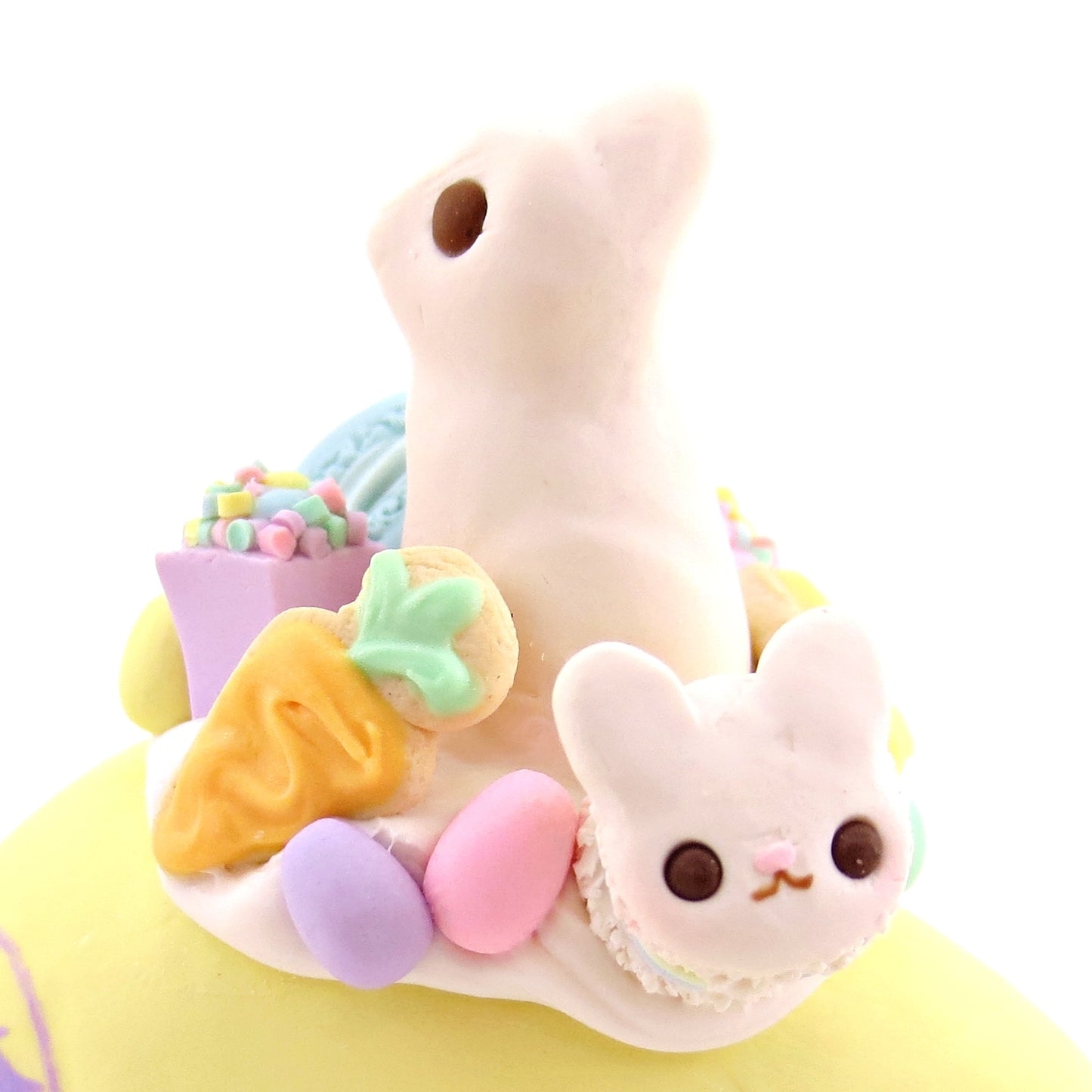 Yellow Easter Dessert Narwhal Figurine - Polymer Clay Spring and Easter Animals