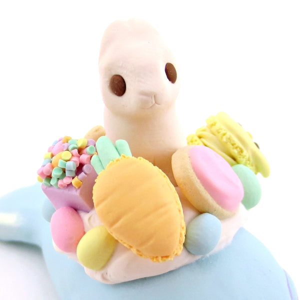 Blue Easter Dessert Narwhal Figurine - Polymer Clay Spring and Easter Animals