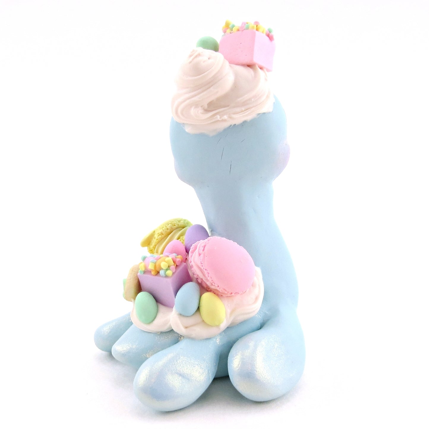 Blue Easter Dessert Nessie Figurine - Polymer Clay Spring and Easter Animals