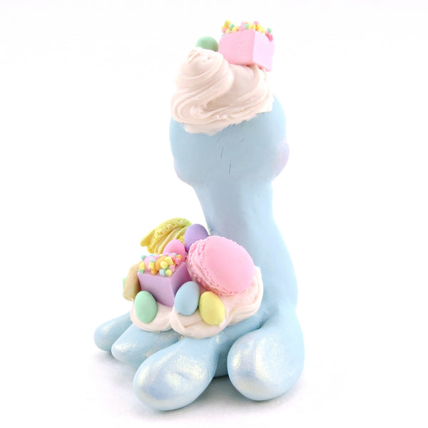 Blue Easter Dessert Nessie Figurine - Polymer Clay Spring and Easter Animals