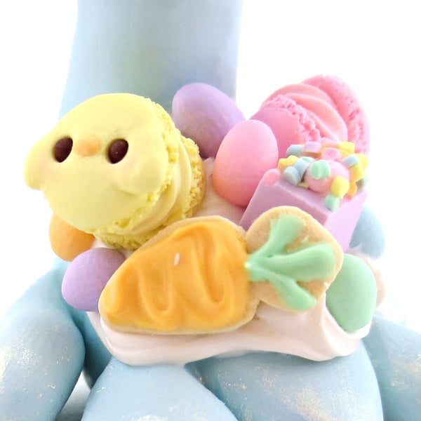 Blue Easter Dessert Nessie Figurine - Polymer Clay Spring and Easter Animals