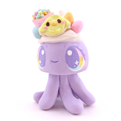 Purple Easter Dessert Jellyfish Figurine - Polymer Clay Spring and Easter Animals