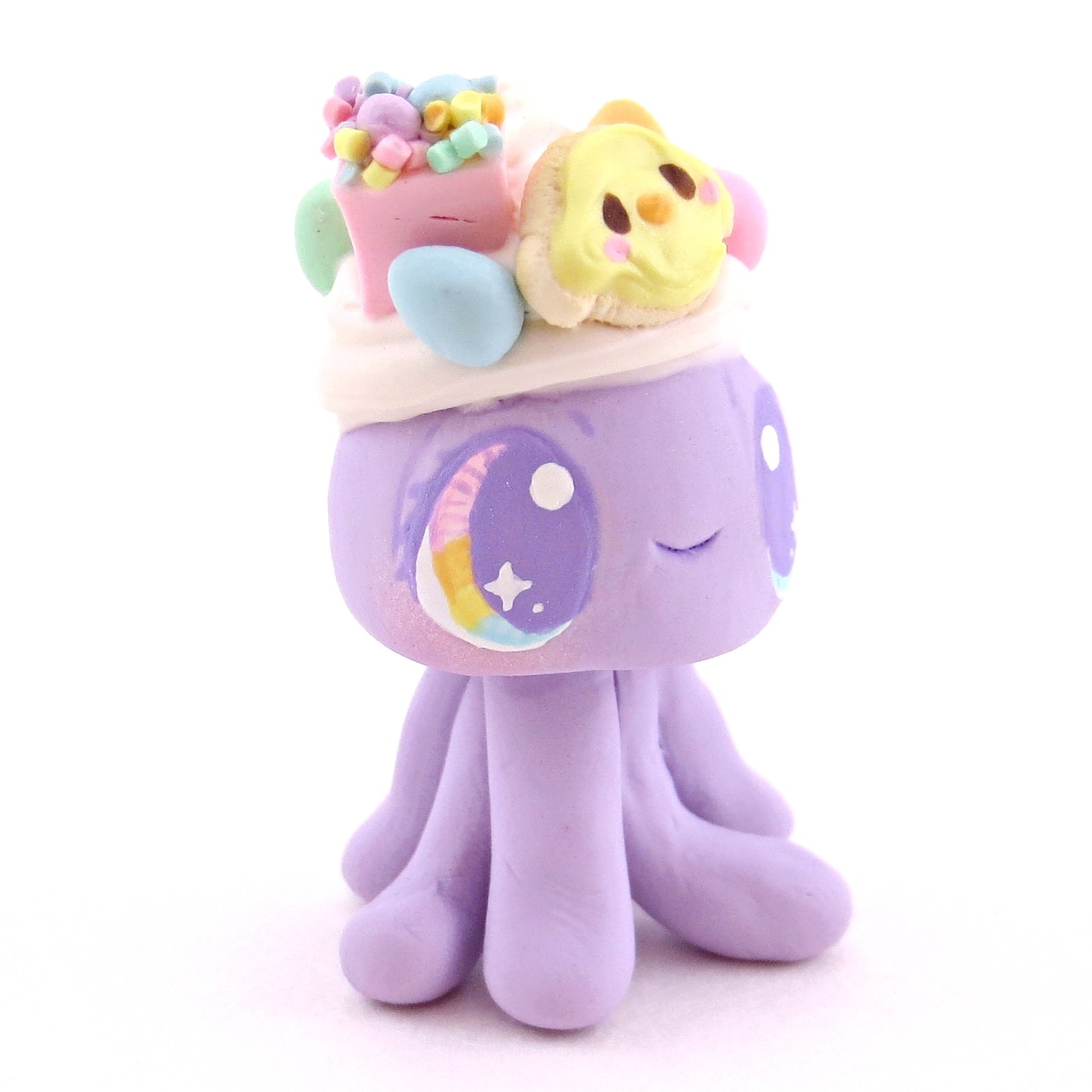 Purple Easter Dessert Jellyfish Figurine - Polymer Clay Spring and Easter Animals