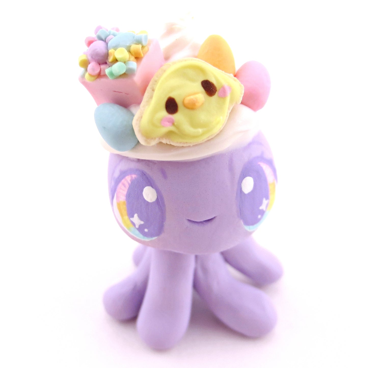 Purple Easter Dessert Jellyfish Figurine - Polymer Clay Spring and Easter Animals