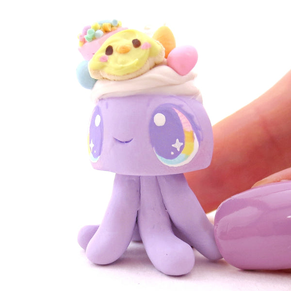 Purple Easter Dessert Jellyfish Figurine - Polymer Clay Spring and Easter Animals