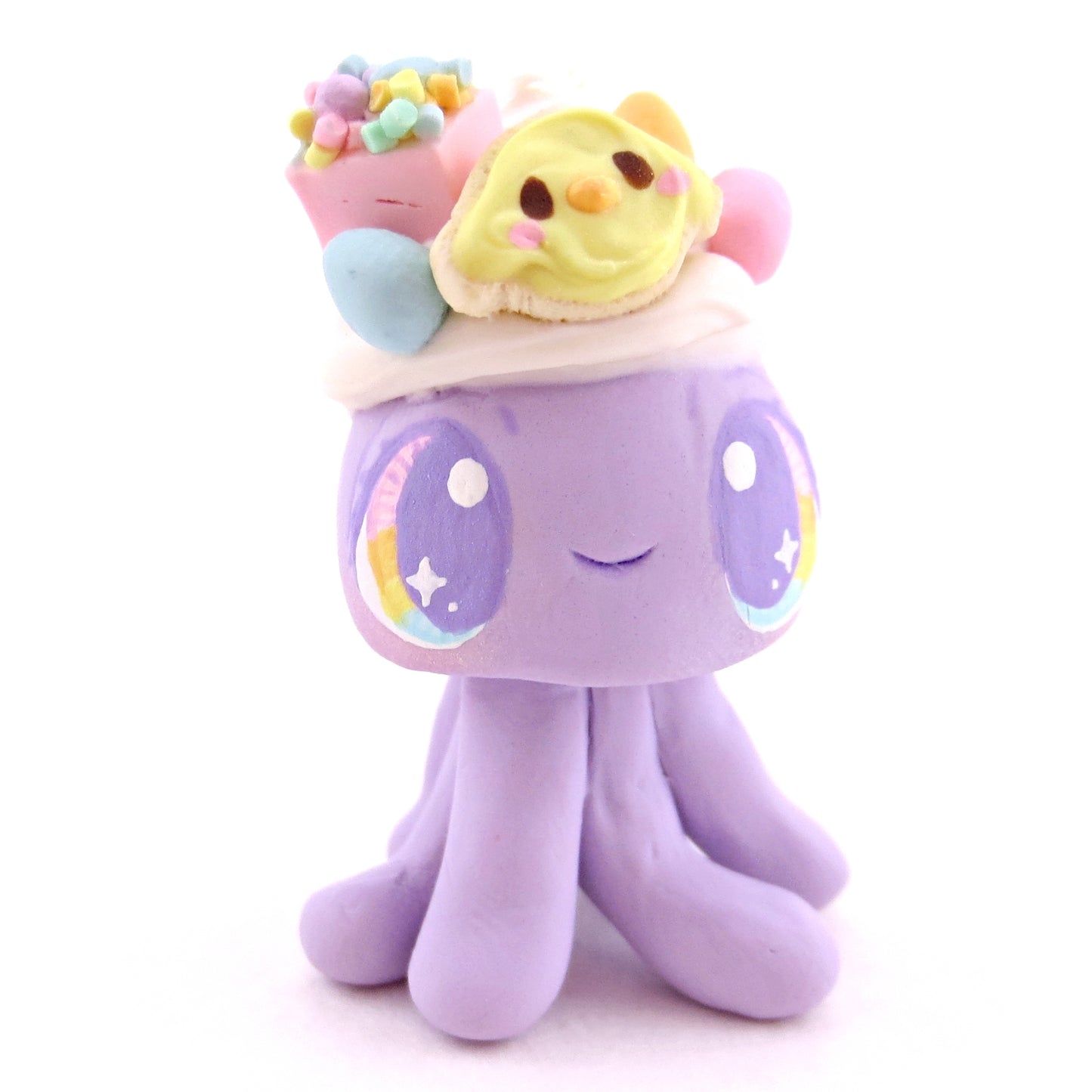 Purple Easter Dessert Jellyfish Figurine - Polymer Clay Spring and Easter Animals