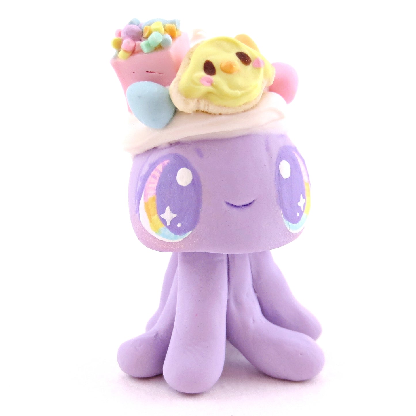 Purple Easter Dessert Jellyfish Figurine - Polymer Clay Spring and Easter Animals