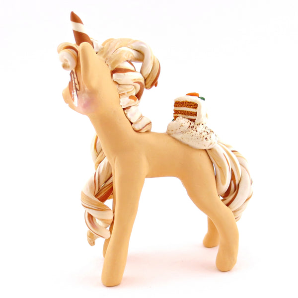 Carrot Cake Unicorn Figurine - Polymer Clay Spring and Easter Animals