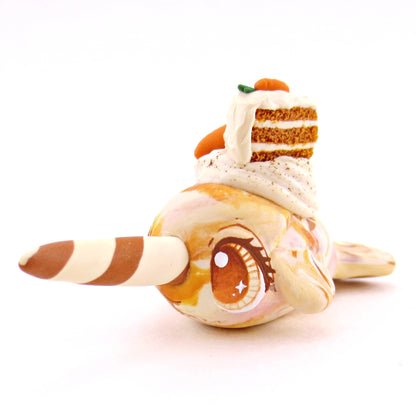 Carrot Cake Narwhal Figurine - Version 1 - Polymer Clay Spring and Easter Animals