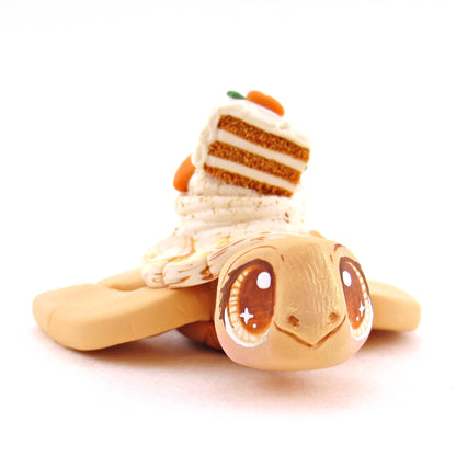 Carrot Cake Turtle Figurine - Polymer Clay Spring and Easter Animals