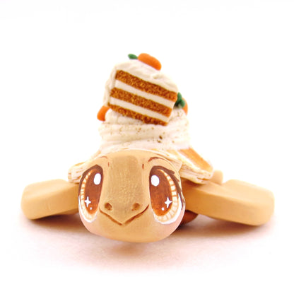 Carrot Cake Turtle Figurine - Polymer Clay Spring and Easter Animals