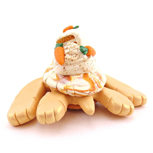 Carrot Cake Turtle Figurine - Polymer Clay Spring and Easter Animals