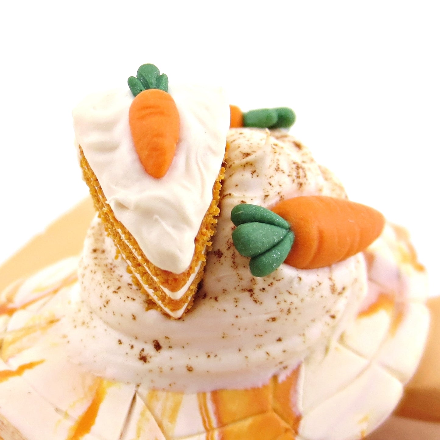 Carrot Cake Turtle Figurine - Polymer Clay Spring and Easter Animals