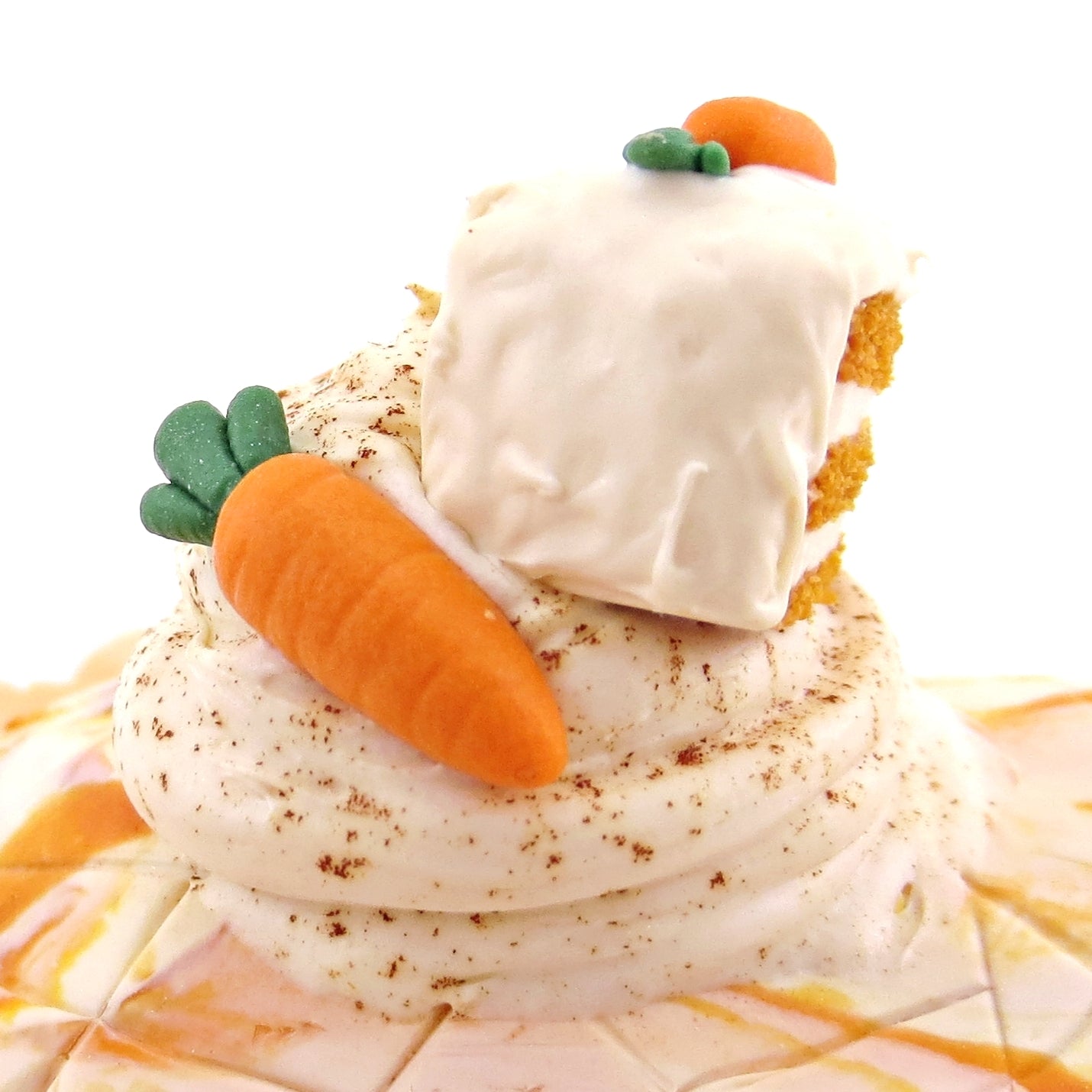 Carrot Cake Turtle Figurine - Polymer Clay Spring and Easter Animals