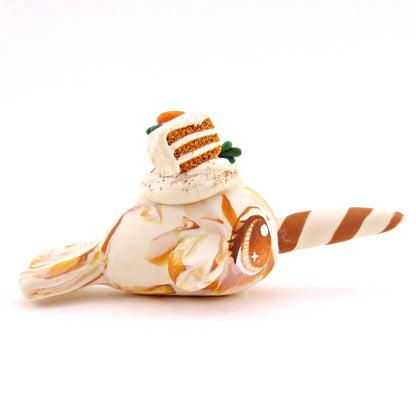 Carrot Cake Narwhal Figurine - Version 2 - Polymer Clay Spring and Easter Animals