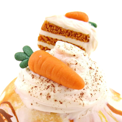 Carrot Cake Narwhal Figurine - Version 2 - Polymer Clay Spring and Easter Animals