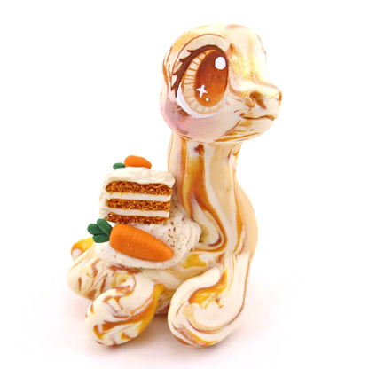 Carrot Cake Nessie Figurine - Polymer Clay Spring and Easter Animals