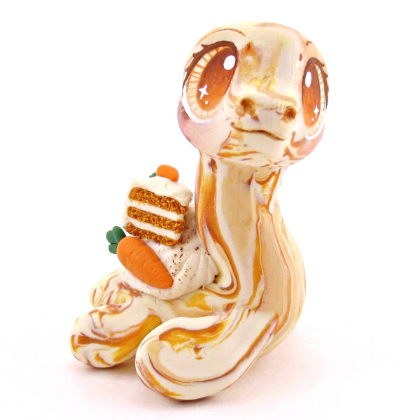 Carrot Cake Nessie Figurine - Polymer Clay Spring and Easter Animals