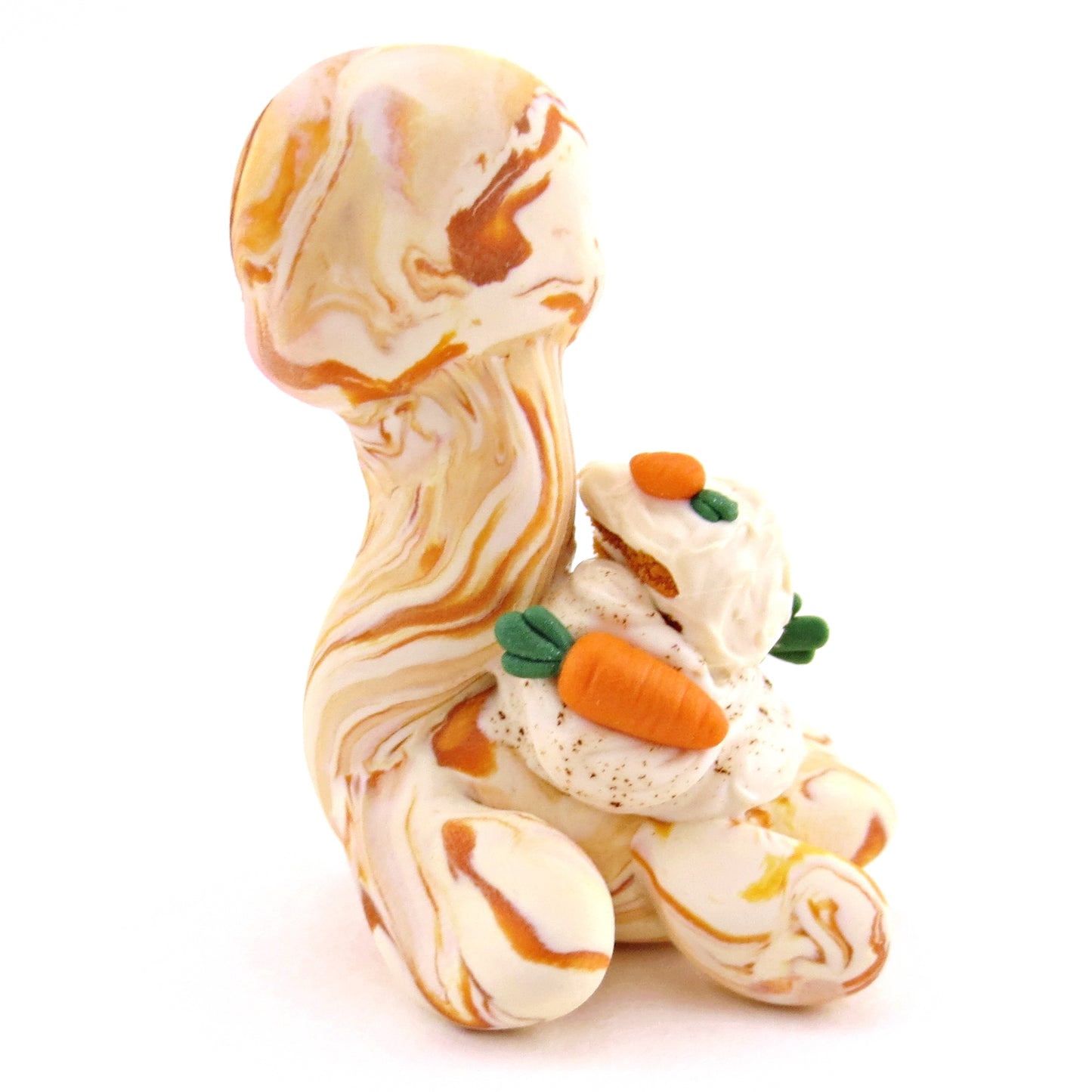 Carrot Cake Nessie Figurine - Polymer Clay Spring and Easter Animals