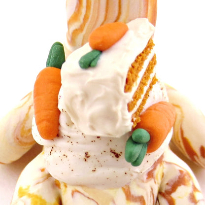 Carrot Cake Nessie Figurine - Polymer Clay Spring and Easter Animals