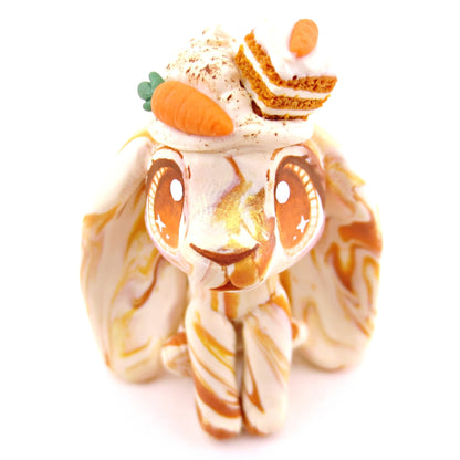 Carrot Cake Bunny Figurine - Polymer Clay Spring and Easter Animals